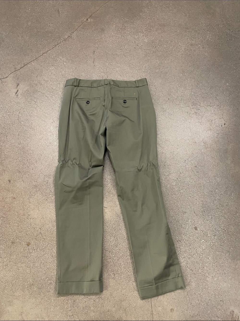 Banana Republic Olive Green Women's Straight-Leg Trousers - Picture 3 of 4